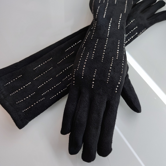 Polyester Long Gloves with Line Stone - Picture 3 of 8